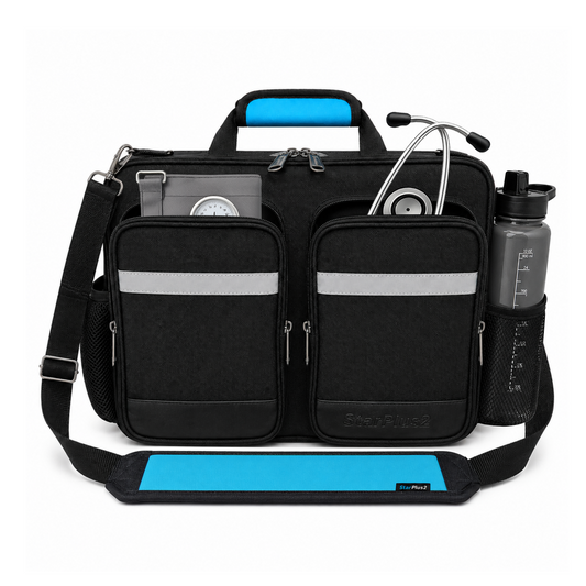 Medium Professional Nurse Shoulder Bag, 3 Compartments, Comfort Features