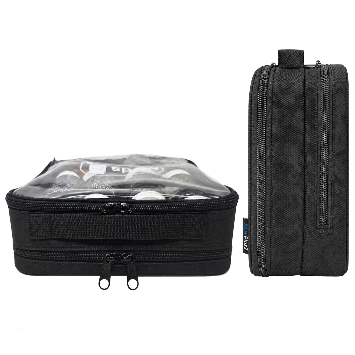 Large 2-Compartment Clear TPU Pill Bottle Organizer Bag