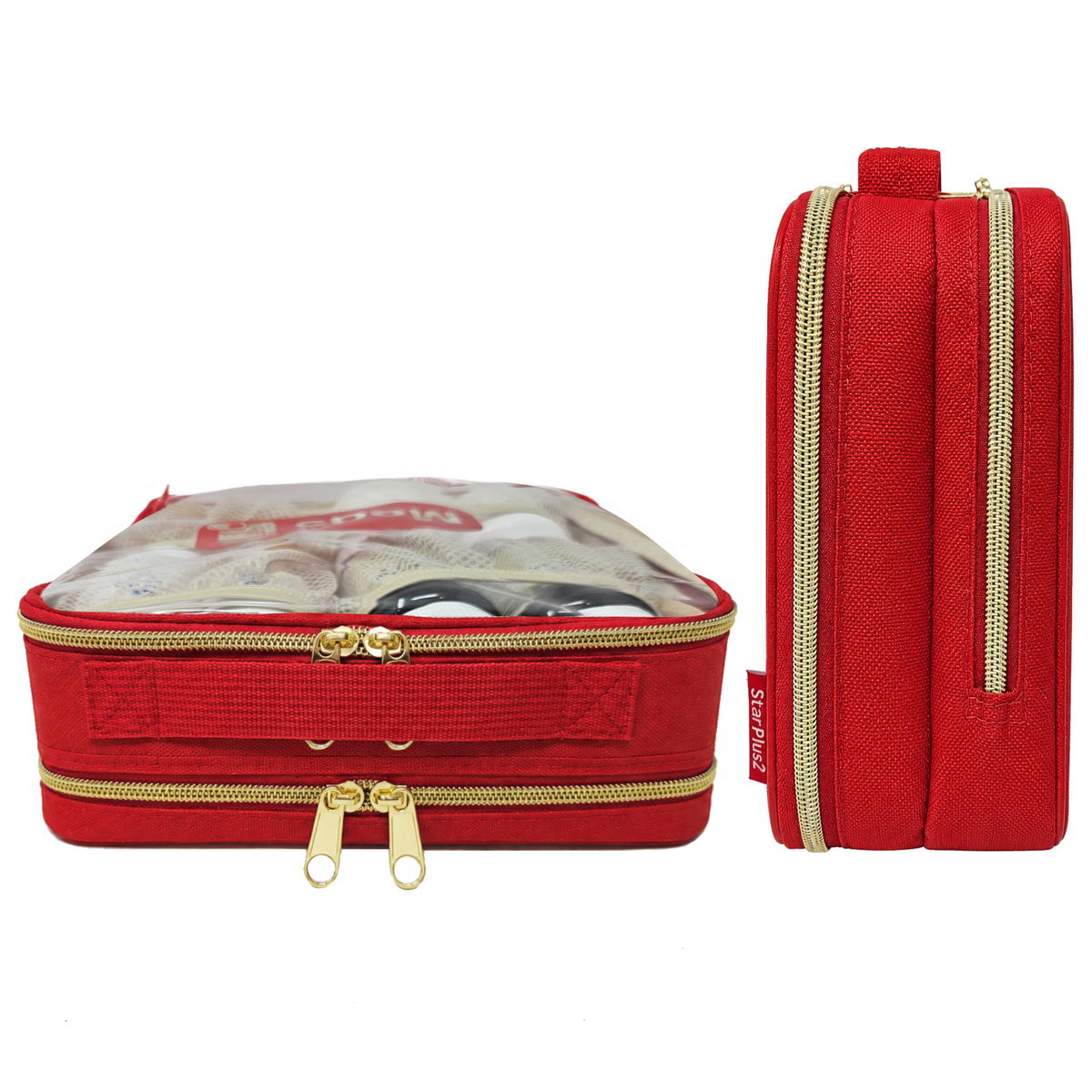 Medium 2-Compartment Clear TPU Pill Bottle Organizer Bag
