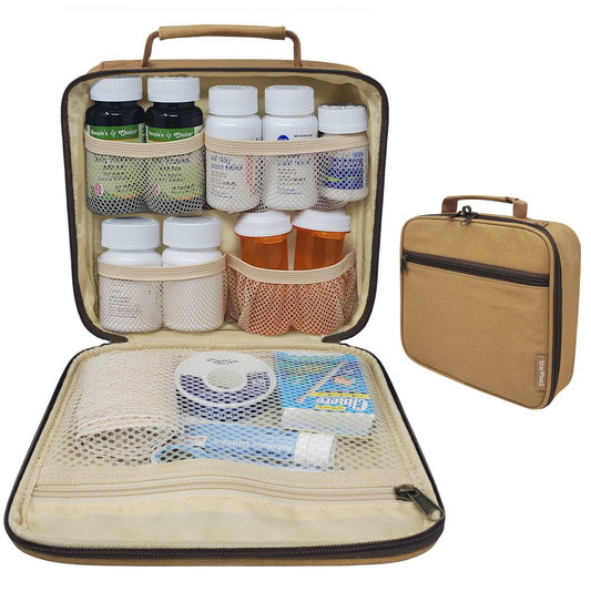 Medium Pill Bottle Organizer Bag - Canvas Fabric