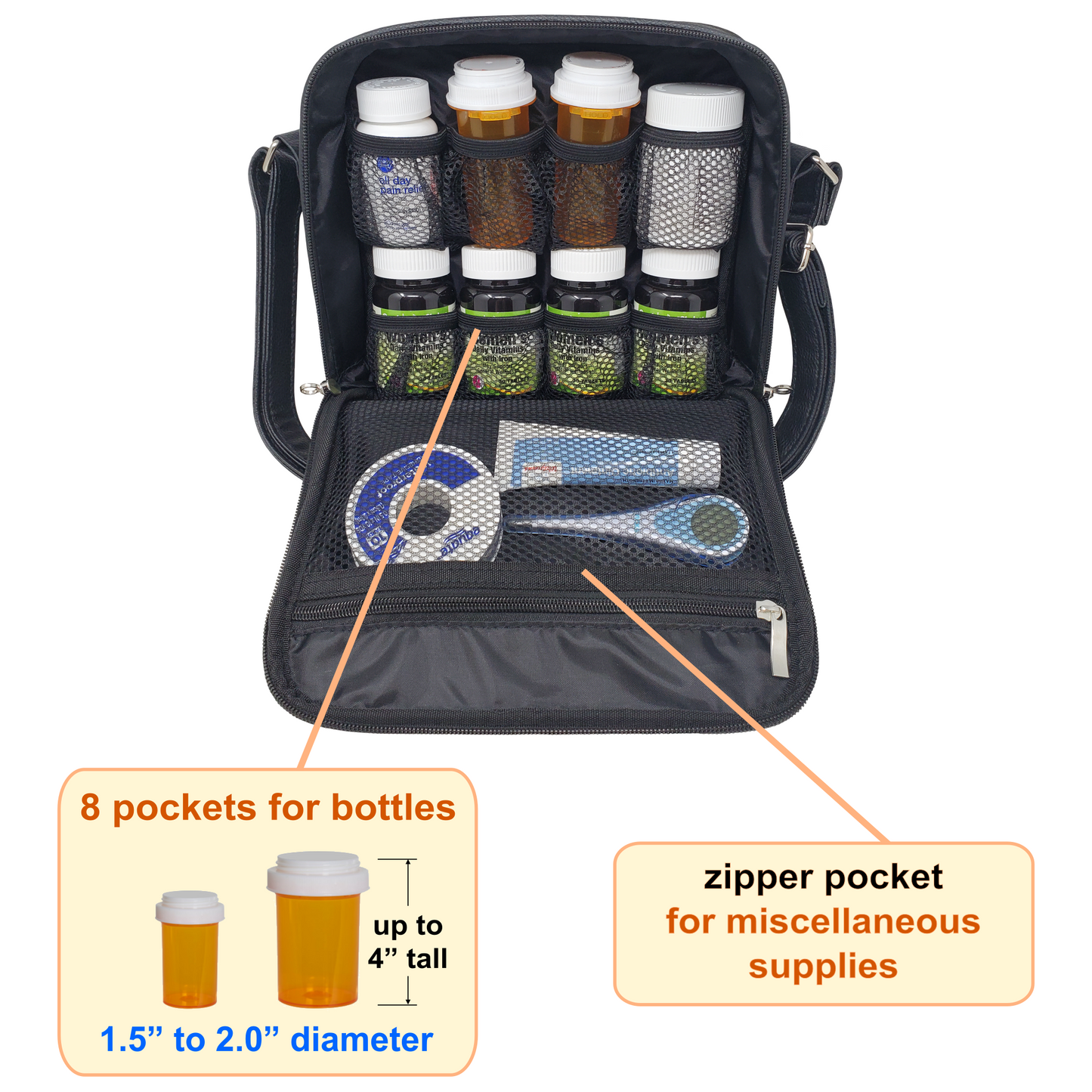 Medium 2-in-1 Pill Bottle Organizer/Purse