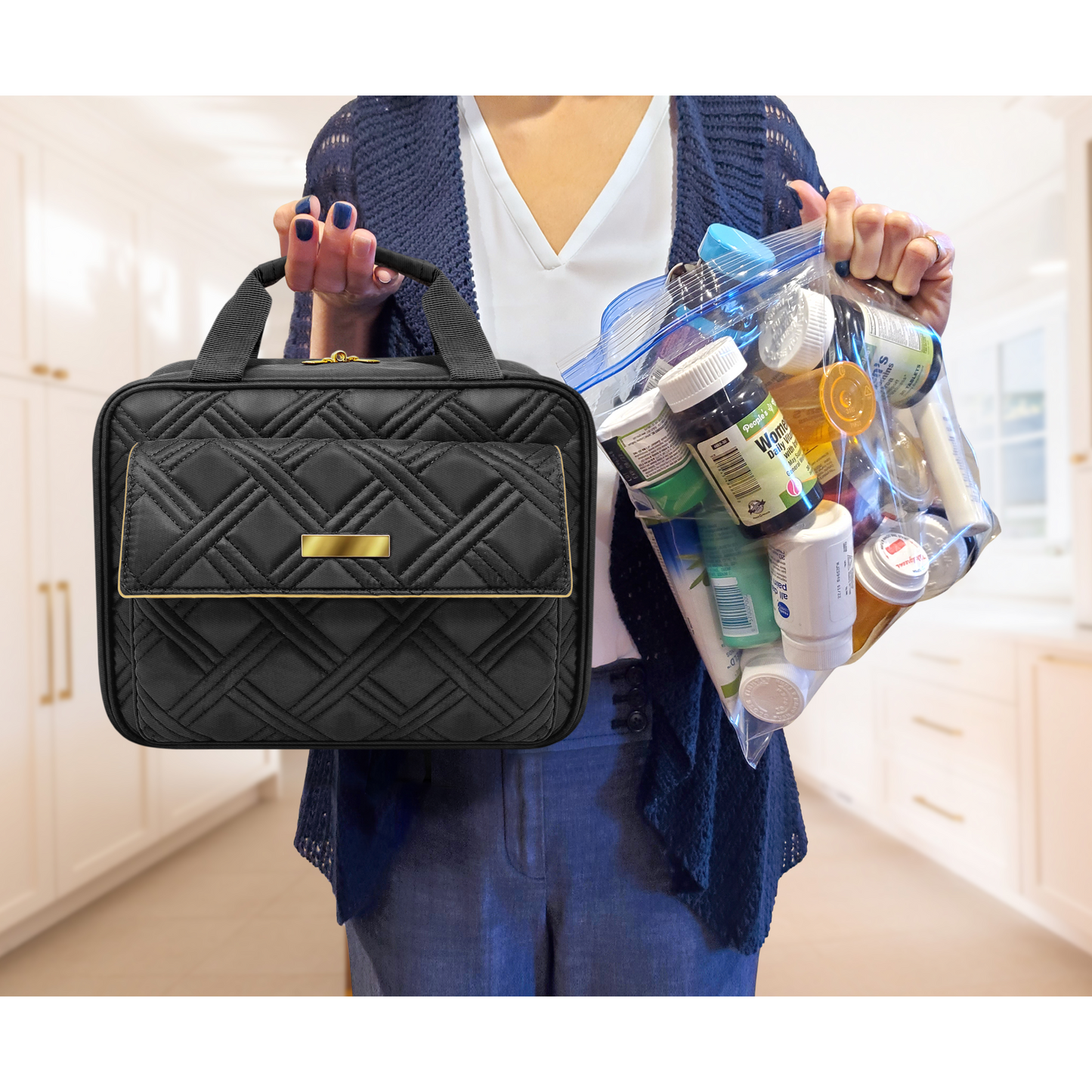 Large Quilted Med/Toiletry Bag