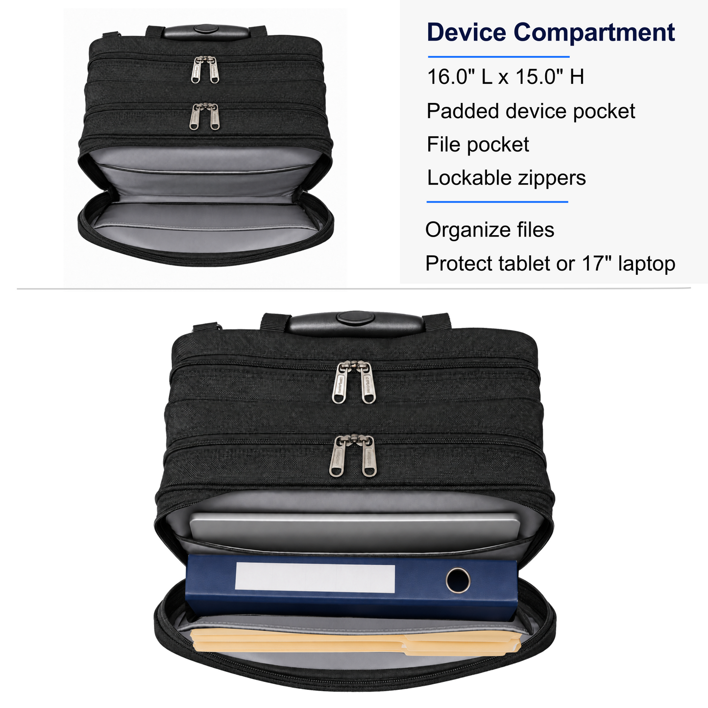 Professional Rolling Nurse Bag, Large Capacity, 4 Lockable Compartments, Telescope Handle, TSA Lock, Shoulder Strap
