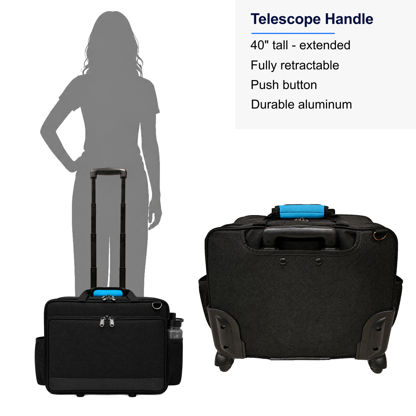 Professional Rolling Nurse Bag, Large Capacity, 4 Lockable Compartments, Telescope Handle, TSA Lock, Shoulder Strap