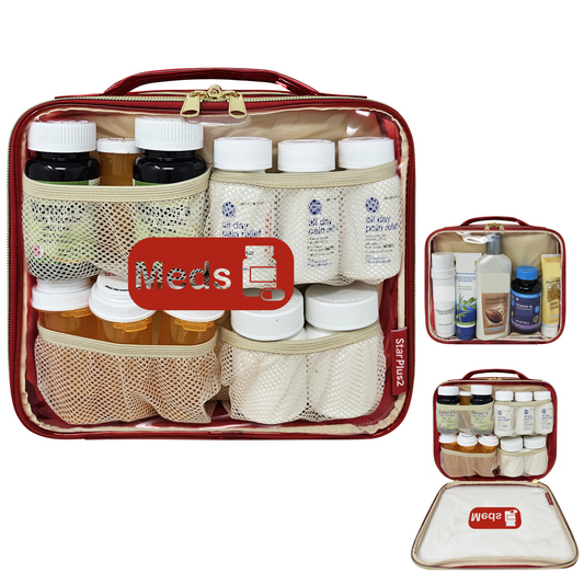 Large 2-Compartment Clear PVC Pill Bottle Organizer Bag